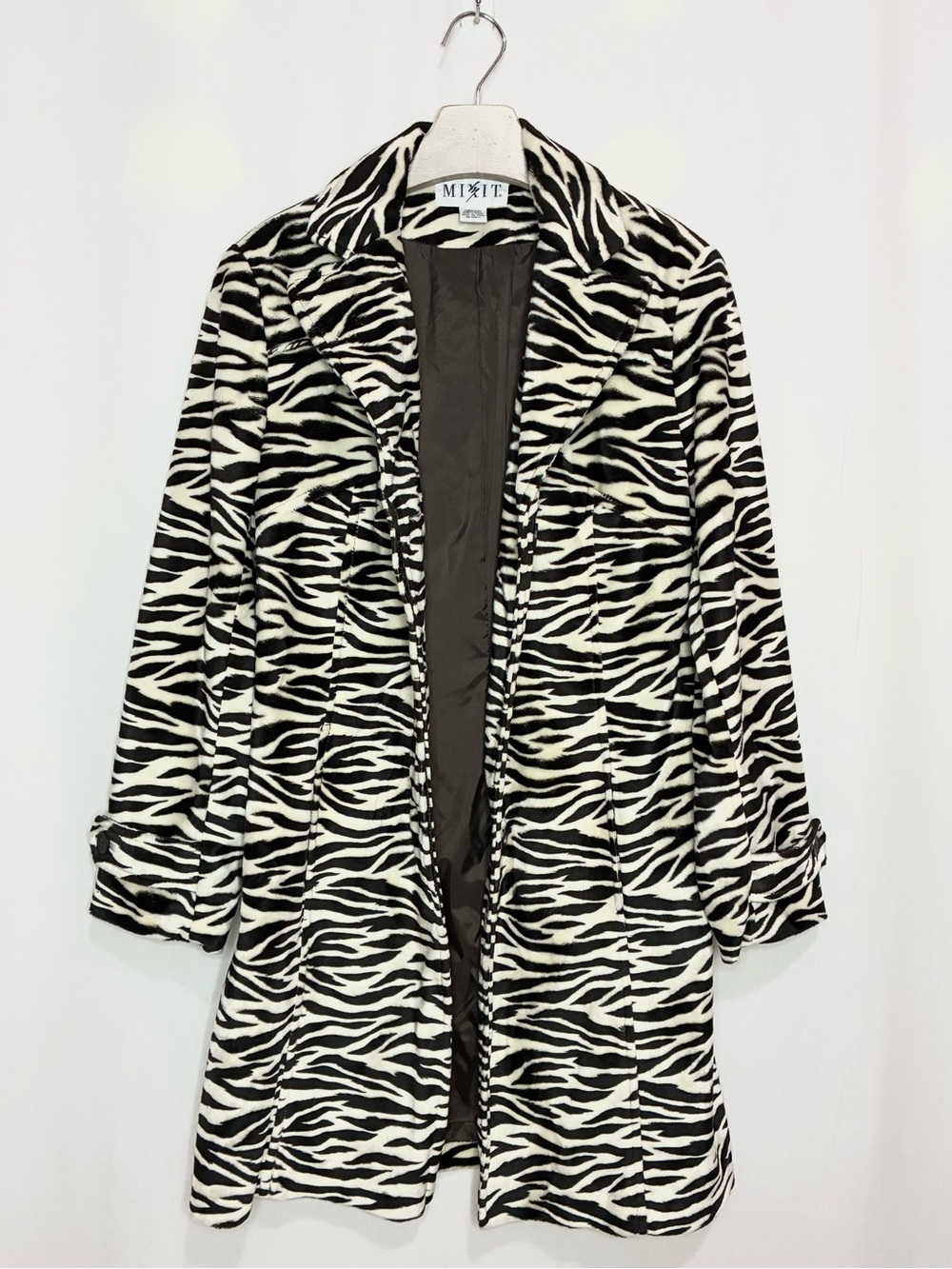 Vintage Zebra Print Faux Fur Jacket